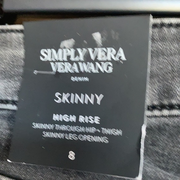Simply Vera Vera Wang high rise skinny jean floral embroidery power stretch 8 14 - Picture 15 of 16